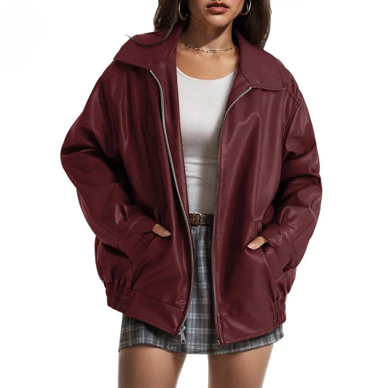Statement Oversized Faux Leather Jacket