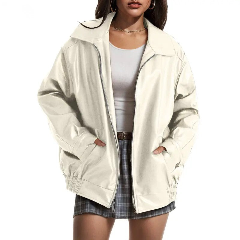 Statement Oversized Faux Leather Jacket