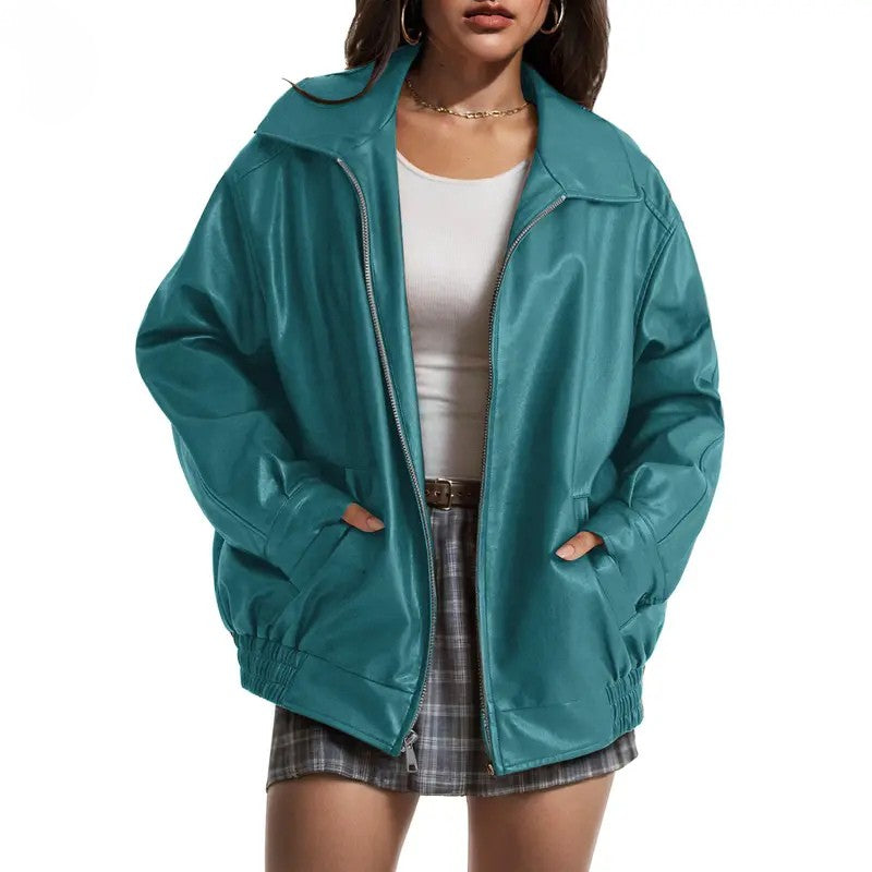Statement Oversized Faux Leather Jacket