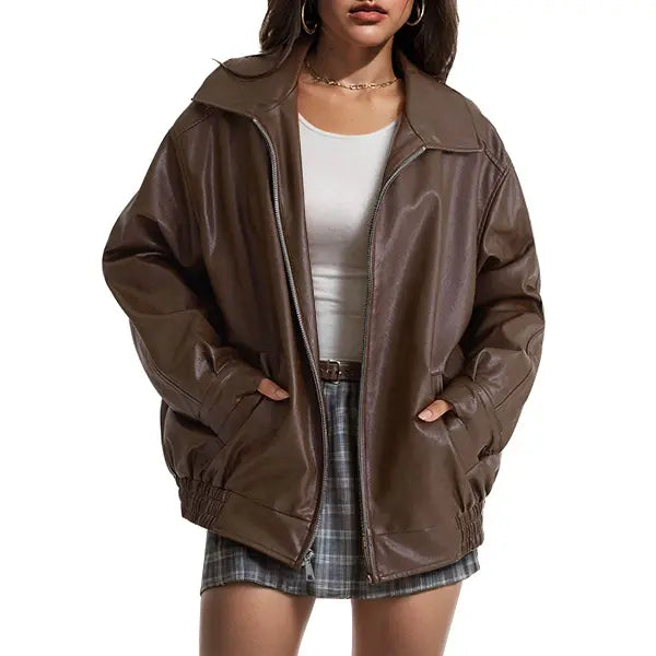 Statement Oversized Faux Leather Jacket
