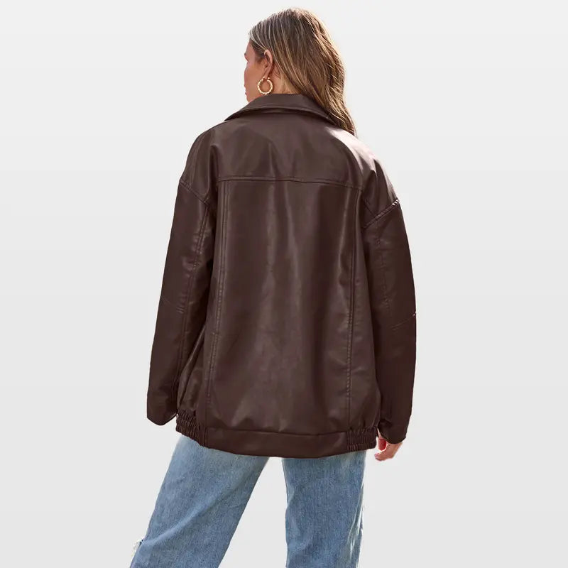 Statement Oversized Faux Leather Jacket